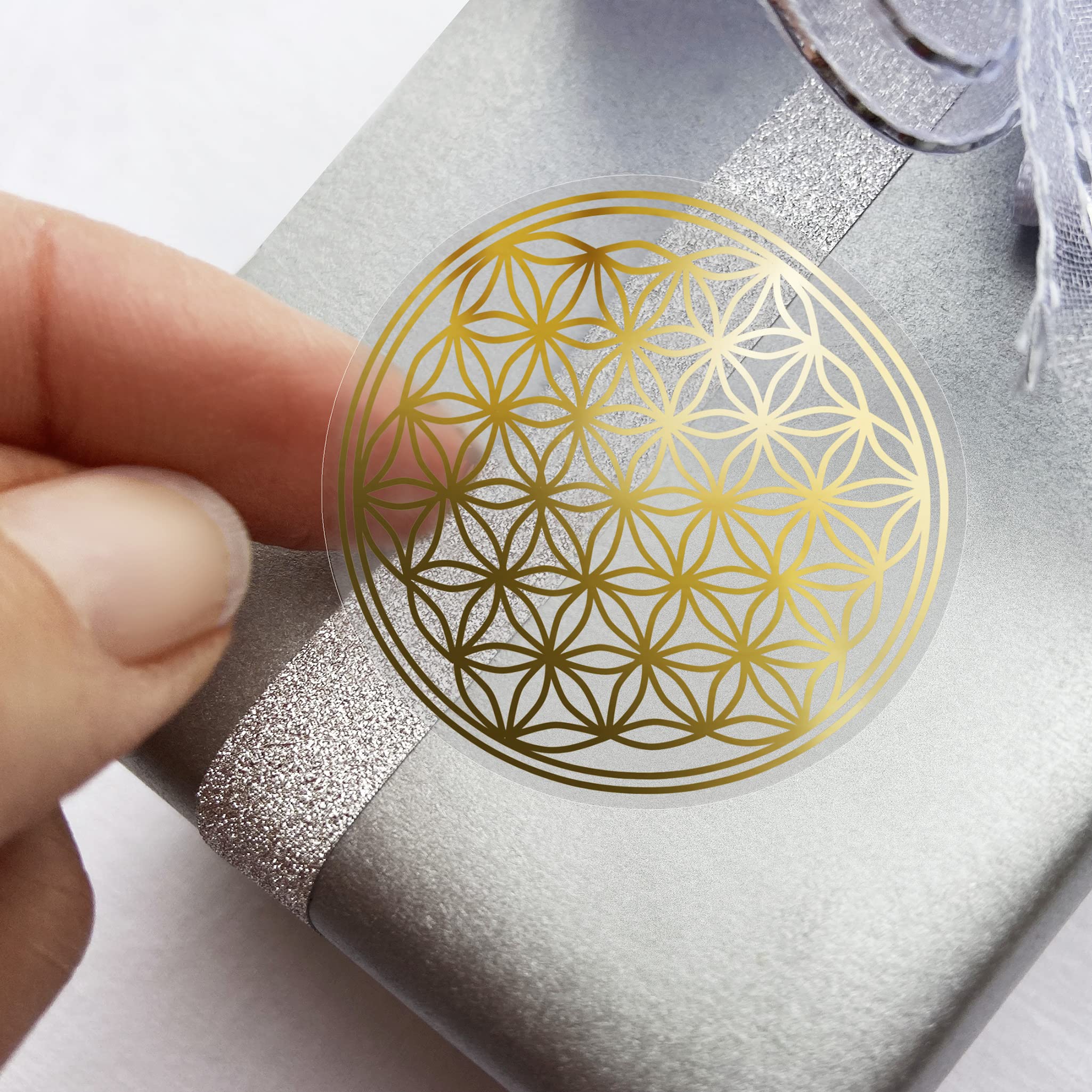 avery-zweckform-56817-z-design-sticker-lebensblume-38mm-transparent-gold-50-st-c image 3