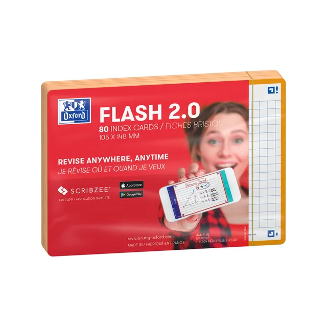 oxford-flash-2-0-flashcards-a6-kariert-5mm-orange-80-st-ck image 1