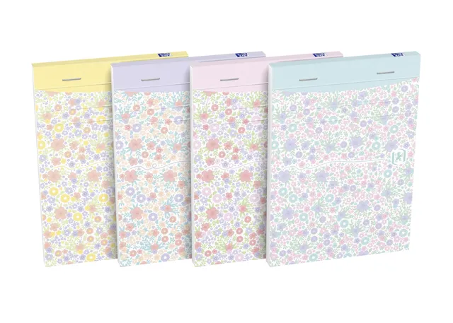 oxford-notizblock-a6-floral-liniert-80-blatt-geheftet-10-st-ck-4-designs image 1