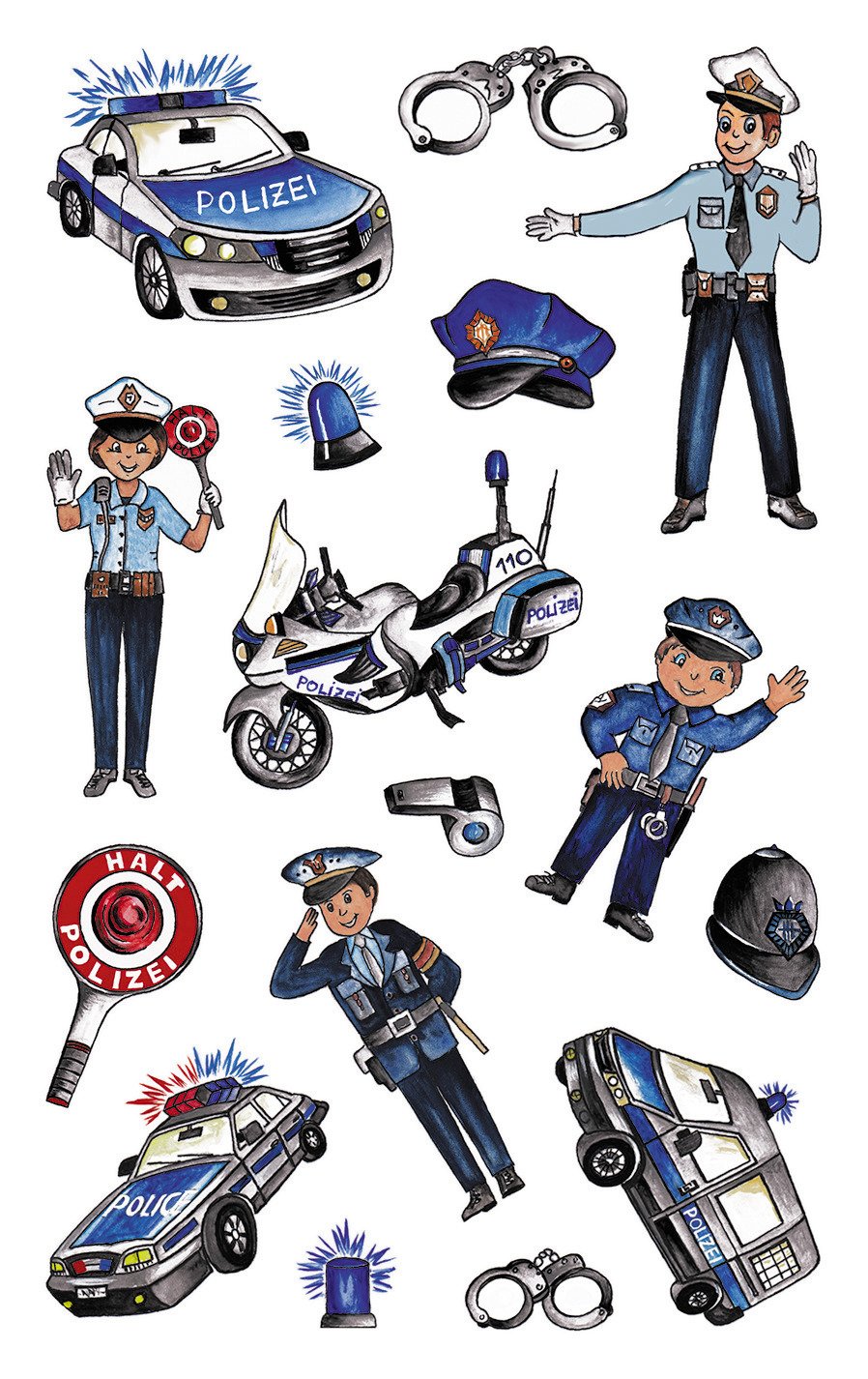avery-zweckform-z-design-metallic-sticker-polizei-16-aufkleber image 1