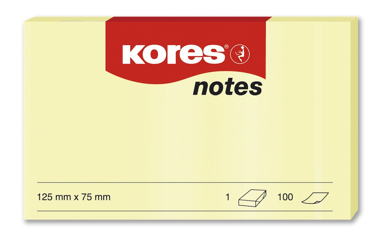 kores-haftnotizen-gelb-125-x-75-mm-12-bl-cke-100-blatt image 1