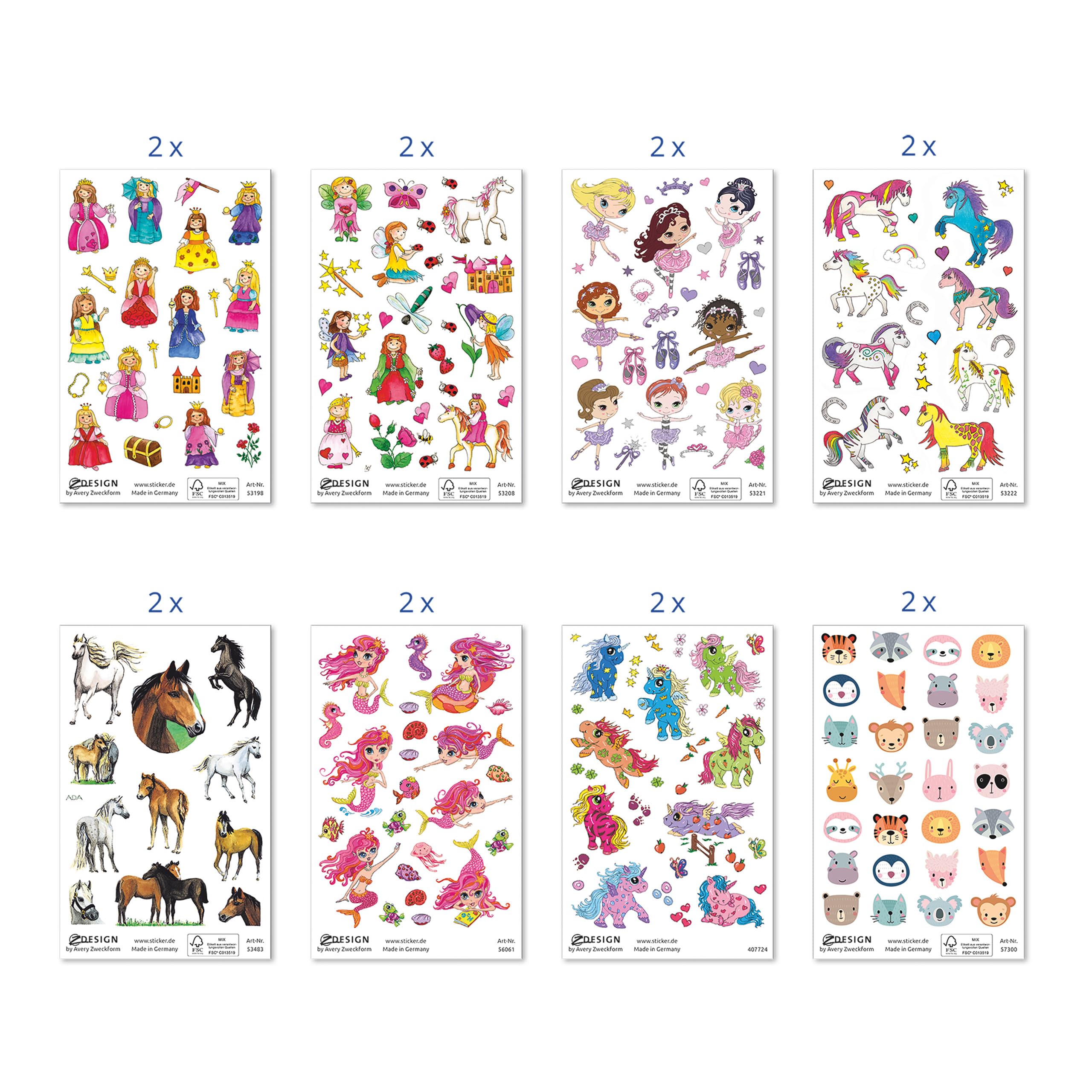 avery-zweckform-z-design-436-kinder-sticker-m-dchen-mix image 2
