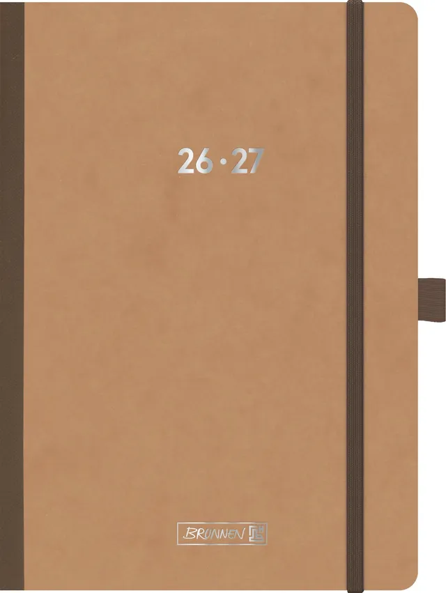 brunnen-sch-lerkalender-2026-2027-fact-plus-a5-pressspan-braun-18-monate image 1