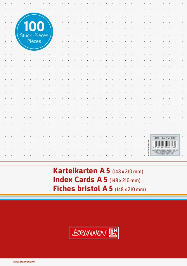 brunnen-karteikarten-a5-dotted-wei-100-st-ck image 1