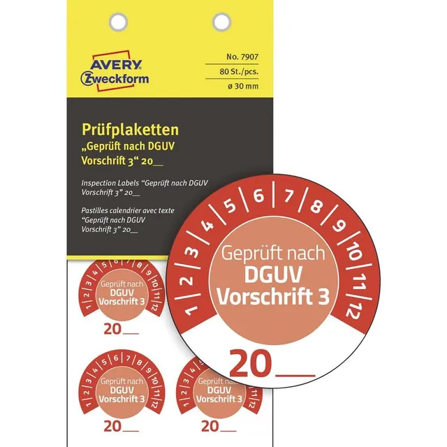 avery-zweckform-7907-pr-fplaketten-dguv-v3-30-mm-rot-80-st-ck image 1