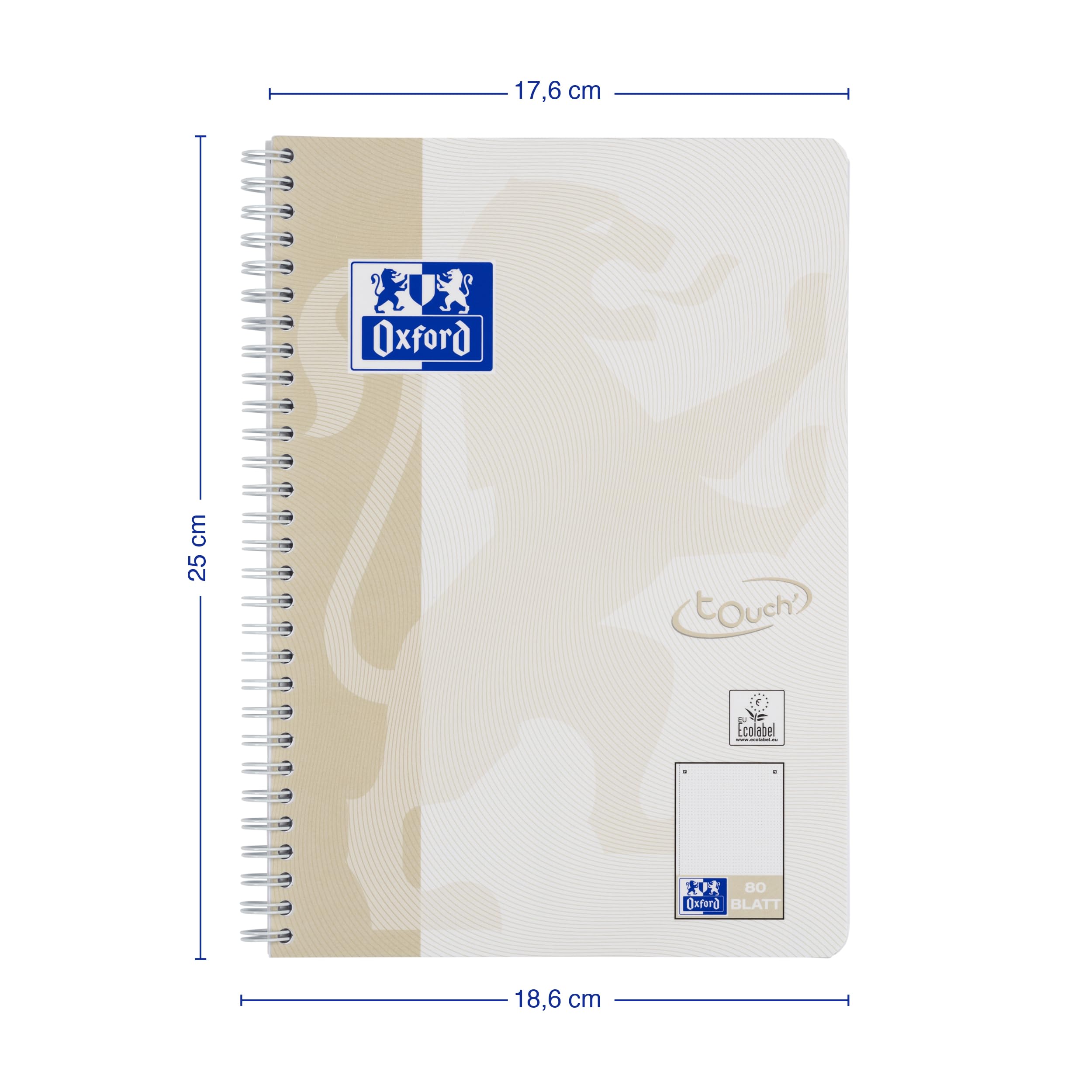 oxford-touch-collegeblock-b5-punktkariert-lichtgrau-5-st-ck image 2