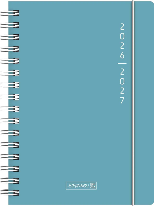 brunnen-sch-lerkalender-2026-2027-plain-blue-a5-kunststoff-blau-1-seite-1-tag image 1