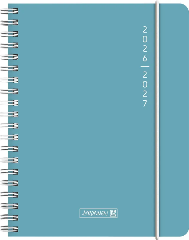 brunnen-sch-lerkalender-2026-2027-plain-blue-a6-kunststoff image 1