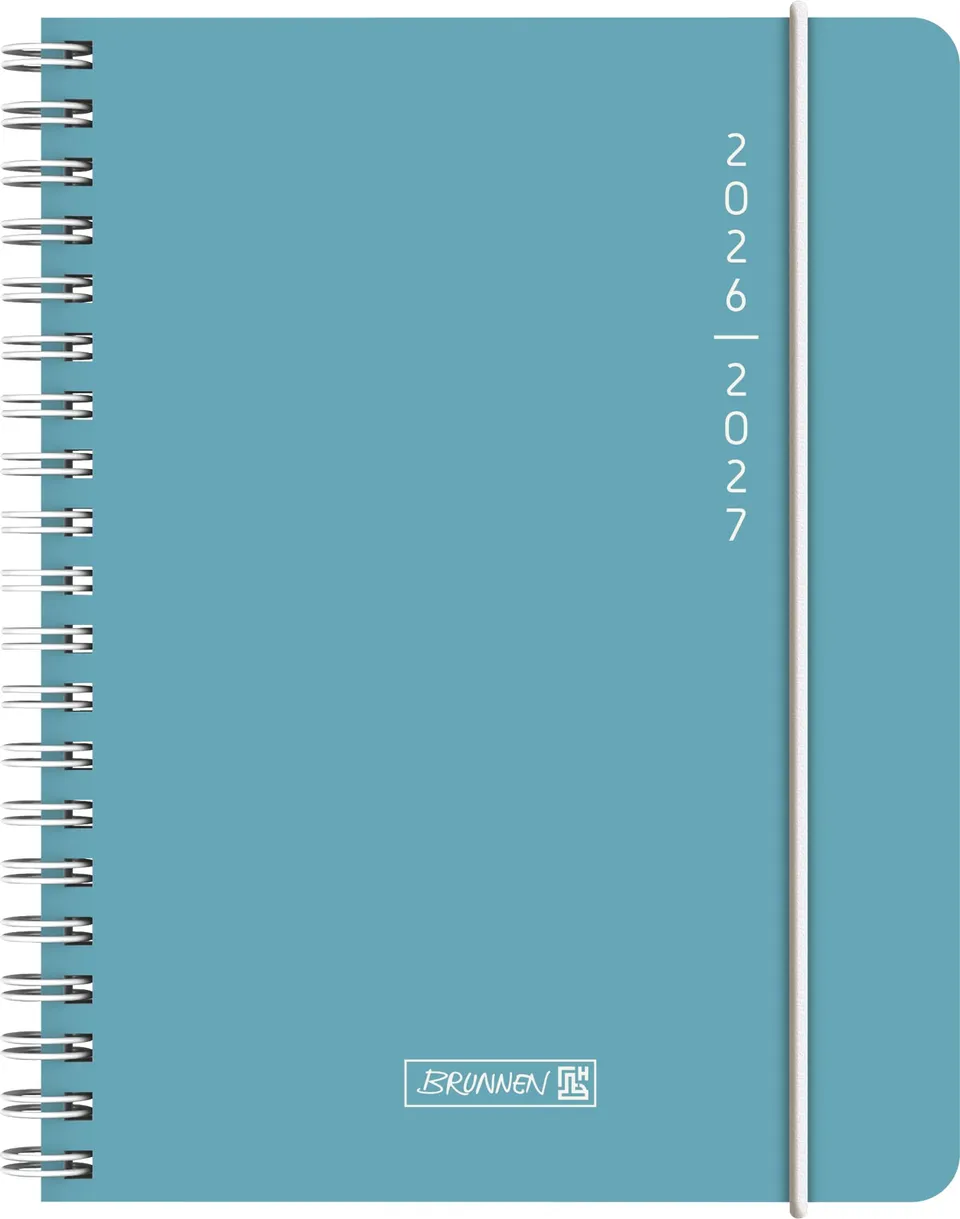 brunnen-sch-lerkalender-2026-2027-plain-blue-a6-kunststoff image 1