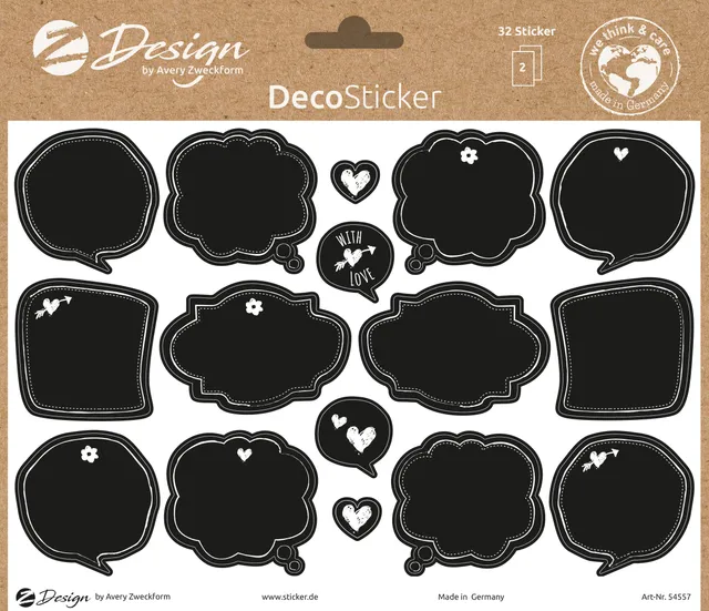 avery-zweckform-54557-dekosticker-tafelaufkleber-32-sticker-auf-a5-bogen-beschri image 1