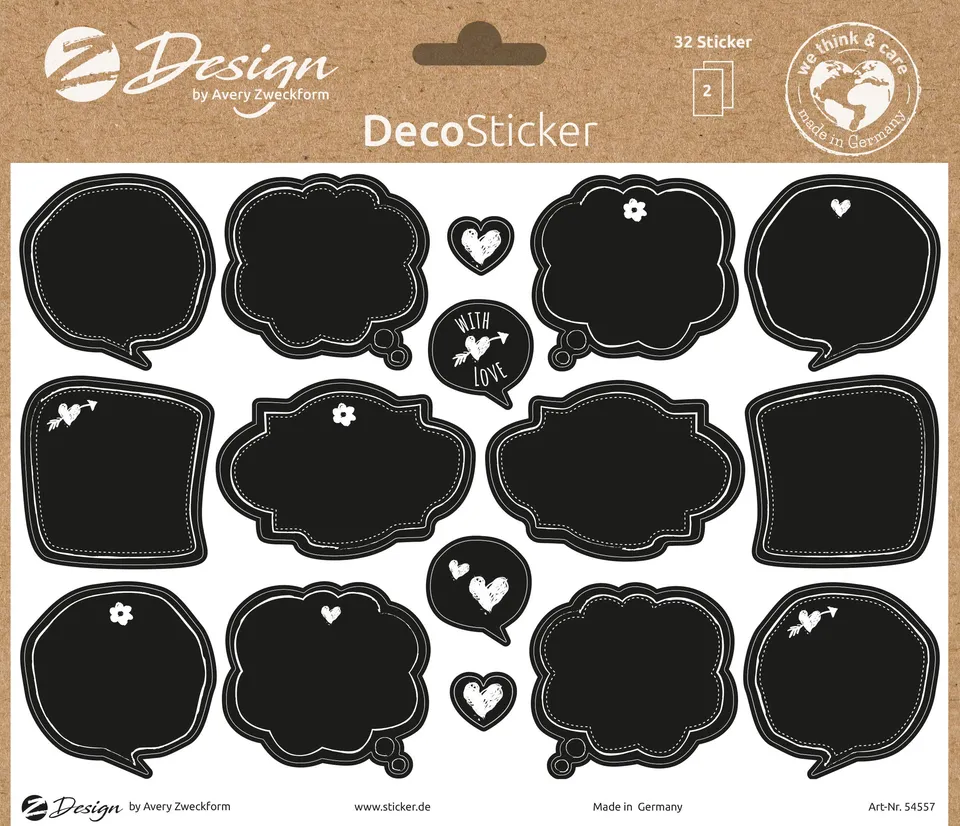 avery-zweckform-54557-dekosticker-tafelaufkleber-32-sticker-auf-a5-bogen-beschri image 1