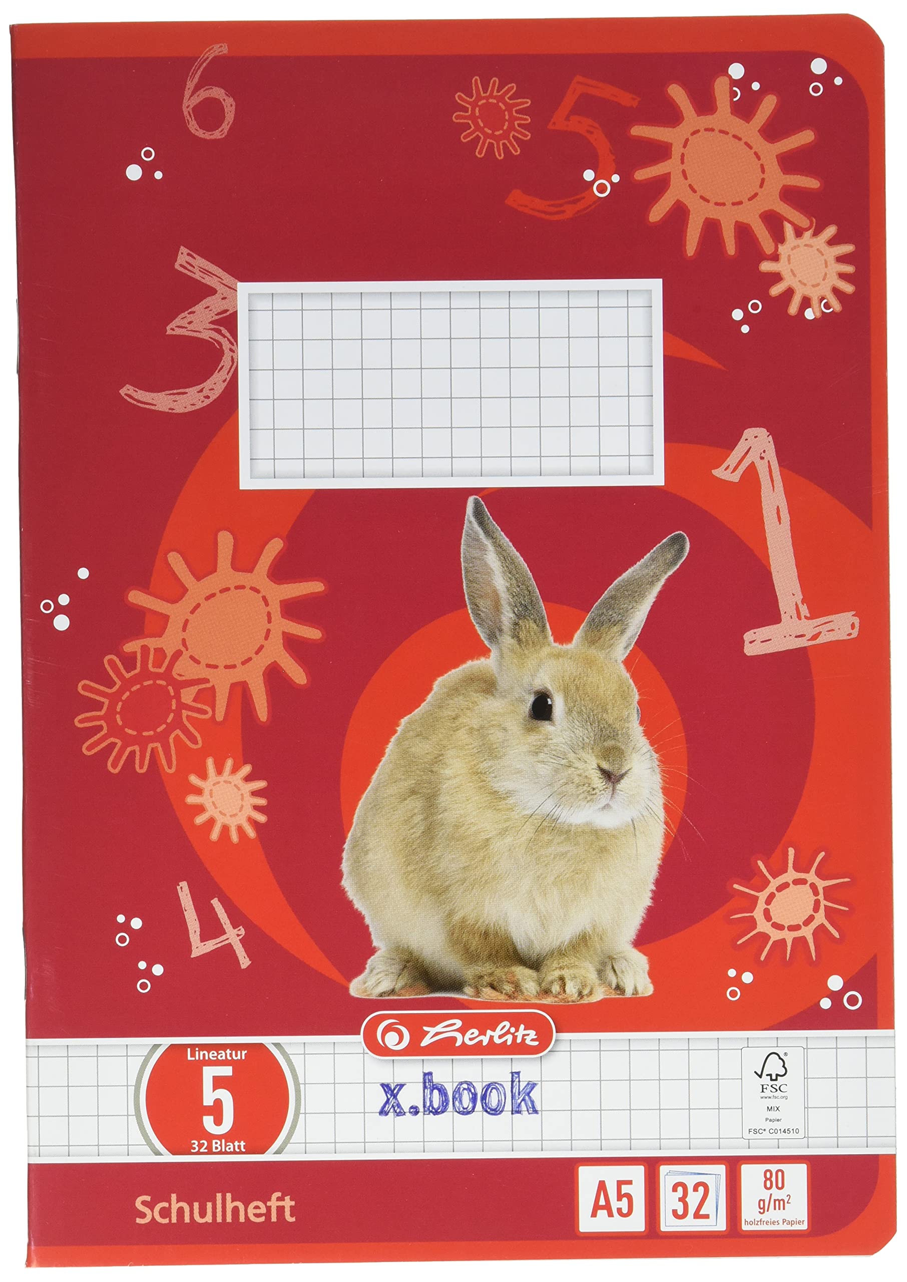 herlitz-x-book-schulheft-a5-lineatur-5-kariert-32-blatt image 1