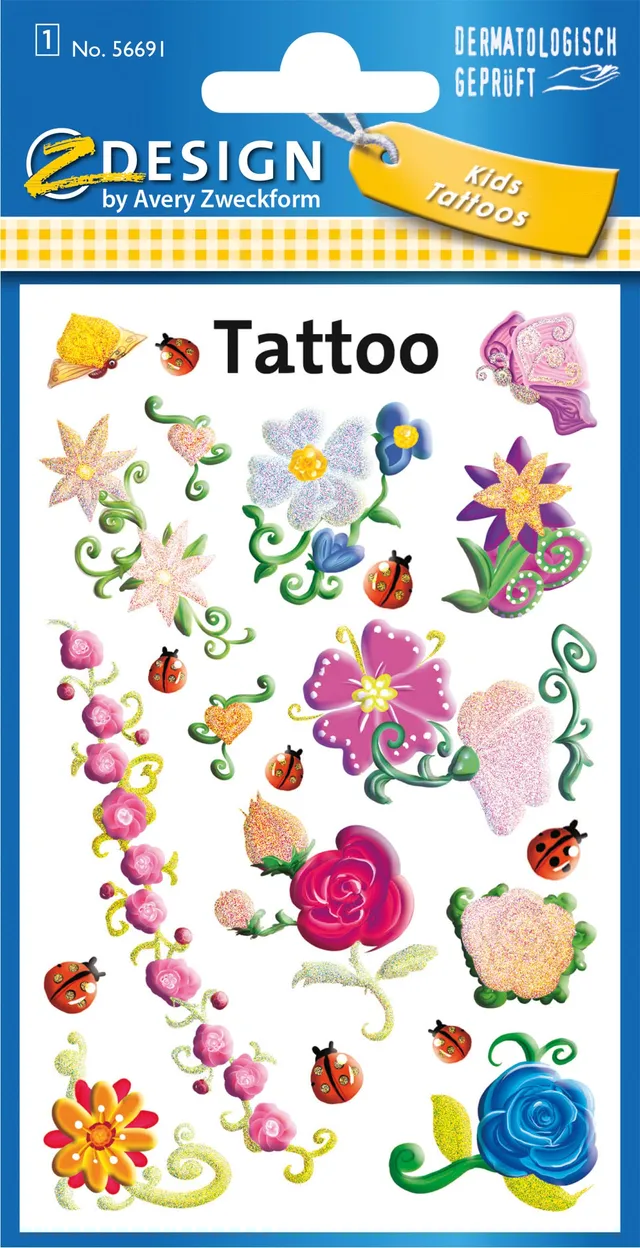 avery-zweckform-56691-z-design-tattoo-kinder-blumen-20-tempor-re-tattoos image 1