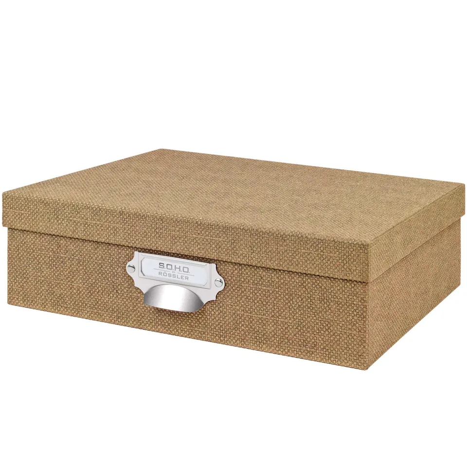 r-ssler-s-o-h-o-aufbewahrungsbox-mit-deckel-a4-haselnuss-braun image 1