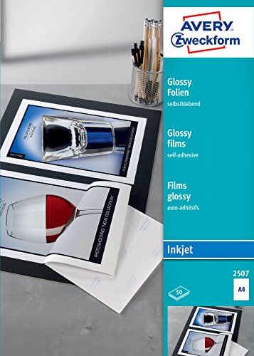 avery-zweckform-2507-glossy-folie-f-r-inkjetdrucker-a4-selbstklebend-hochgl-nzen image 4