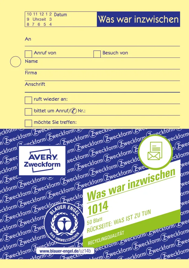 avery-zweckform-1014-gespr-chsnotiz-a6-orange-50-blatt-was-war-inzwischen-was-is image 1