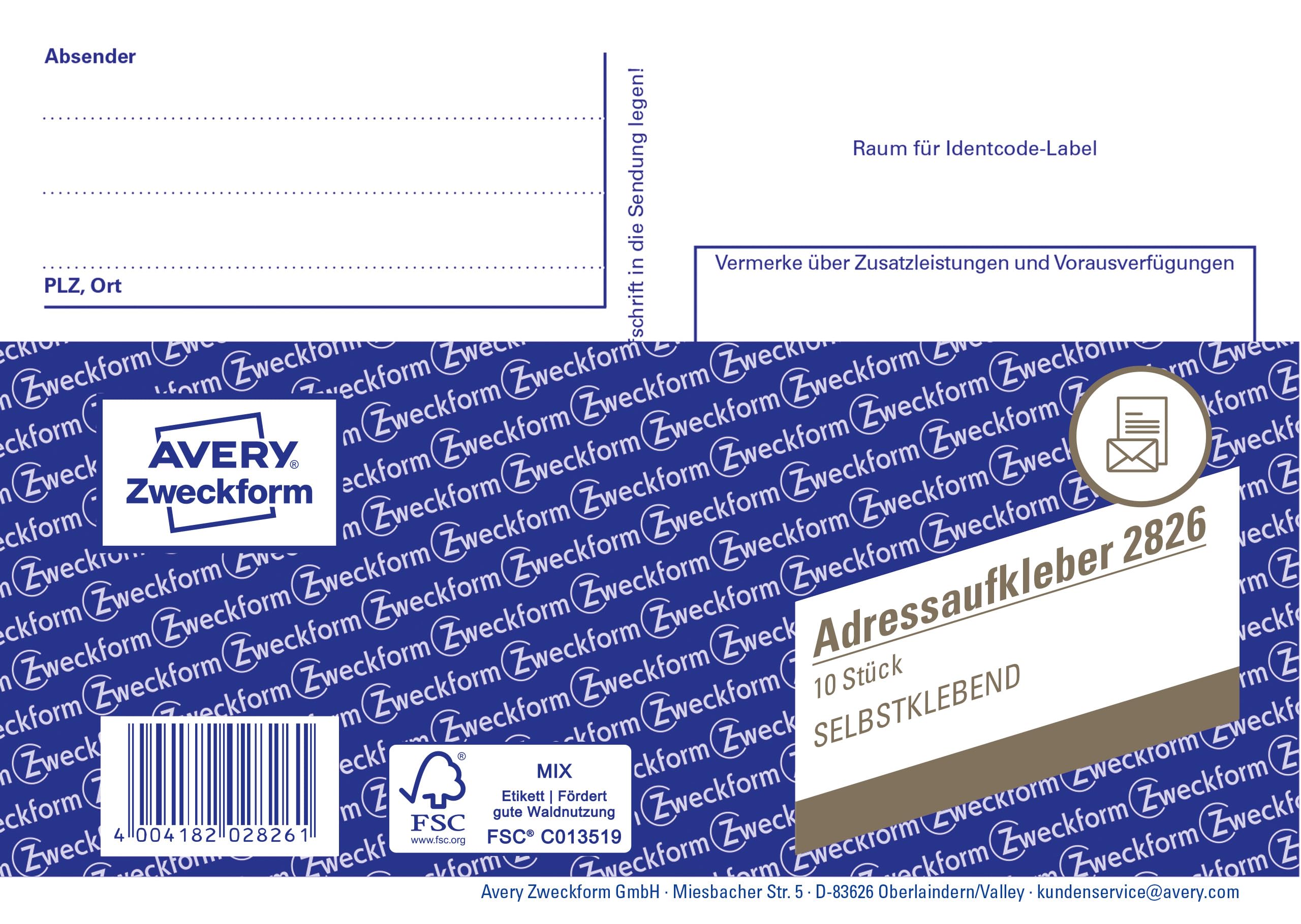 avery-zweckform-2826-adressaufkleber-a6-quer-10-selbstklebende-aufkleber-wei image 1
