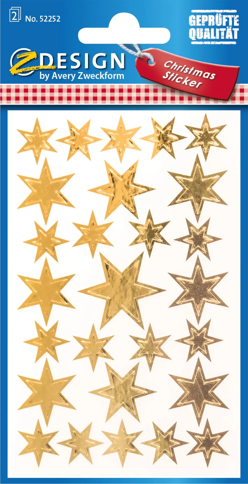 avery-zweckform-52252-aufkleber-weihnachten-sterne-gold-54-st-ck image 1