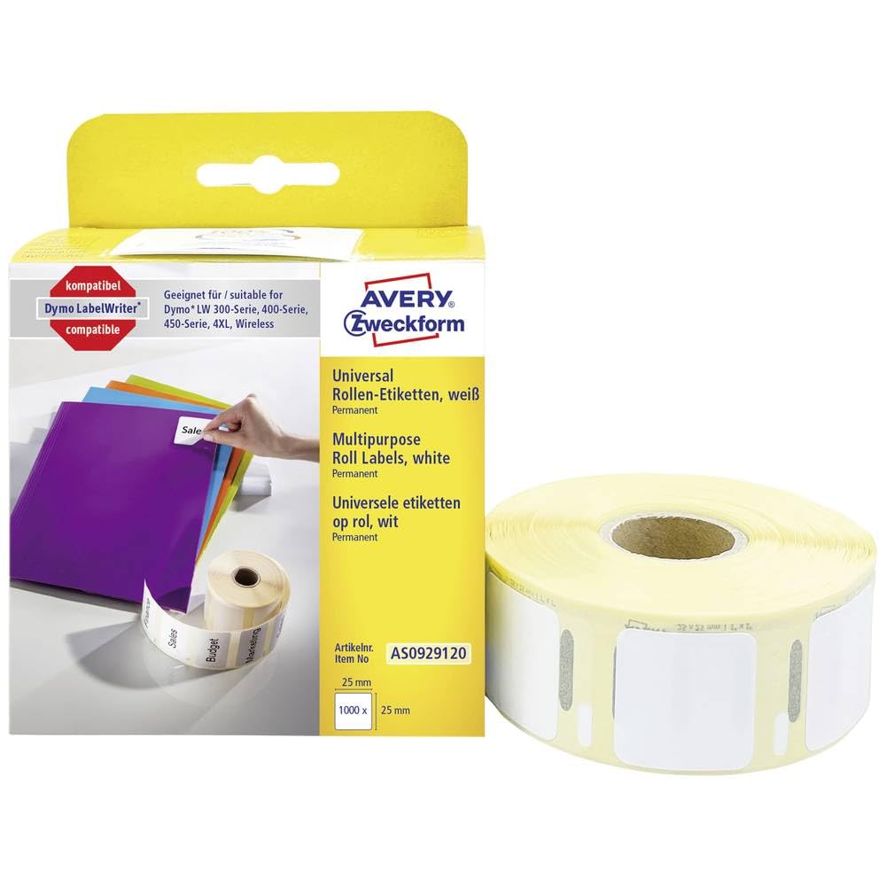 avery-zweckform-as0929120-universal-etiketten-25x25-mm-f-r-dymo-labelwriter-1000 image 1