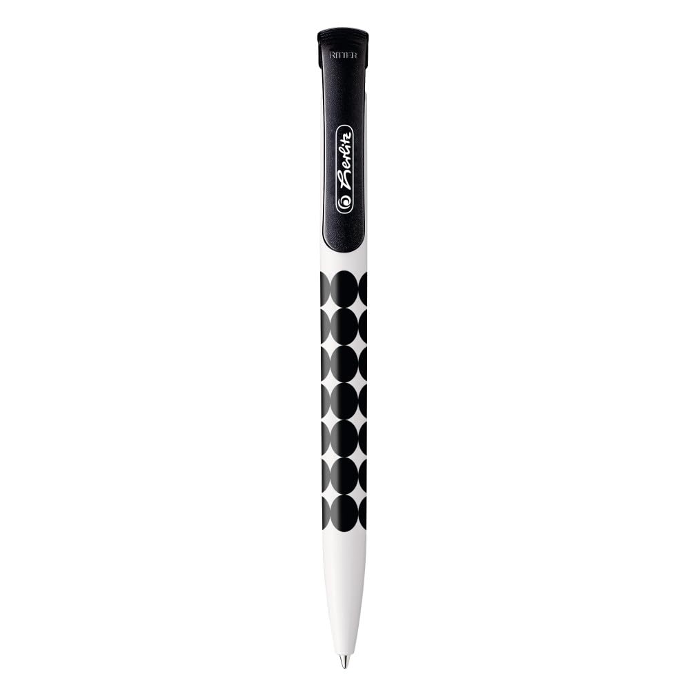 herlitz-druckkugelschreiber-just-black-blau-auswechselbare-mine image 2