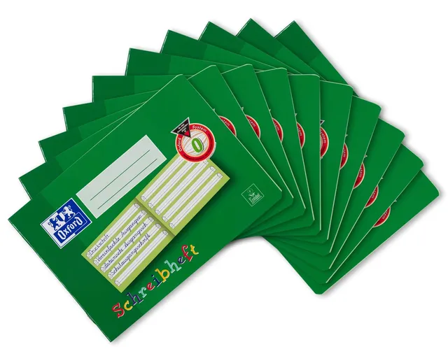 oxford-schreibheft-a5-lineatur-0-gr-n-16-blatt-10er-pack image 1