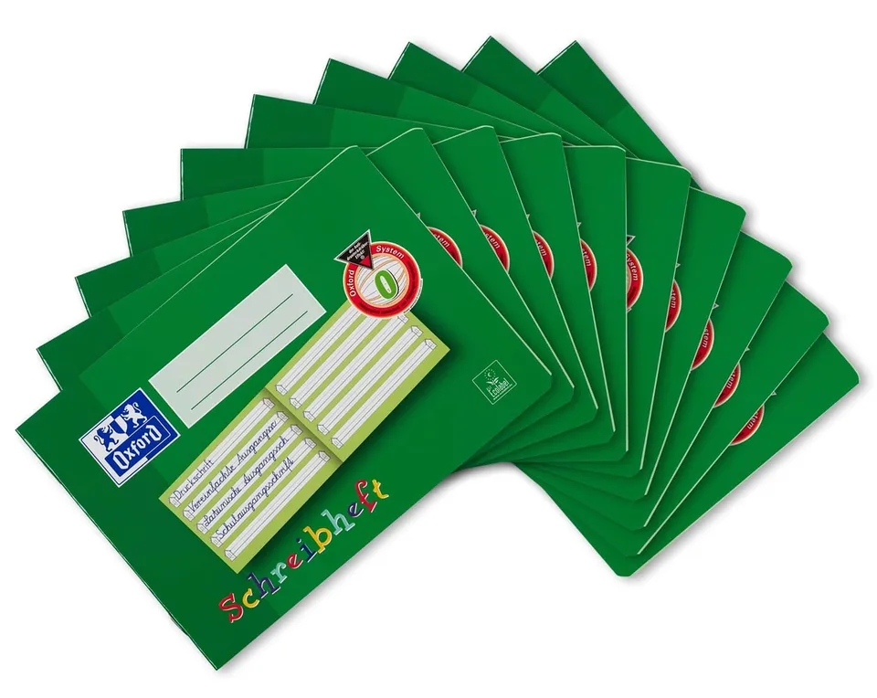 oxford-schreibheft-a5-lineatur-0-gr-n-16-blatt-10er-pack image 1