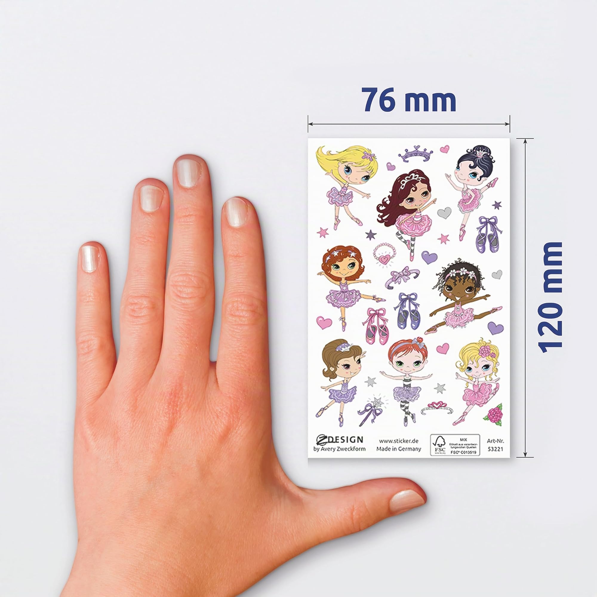 avery-zweckform-z-design-436-kinder-sticker-m-dchen-mix image 3
