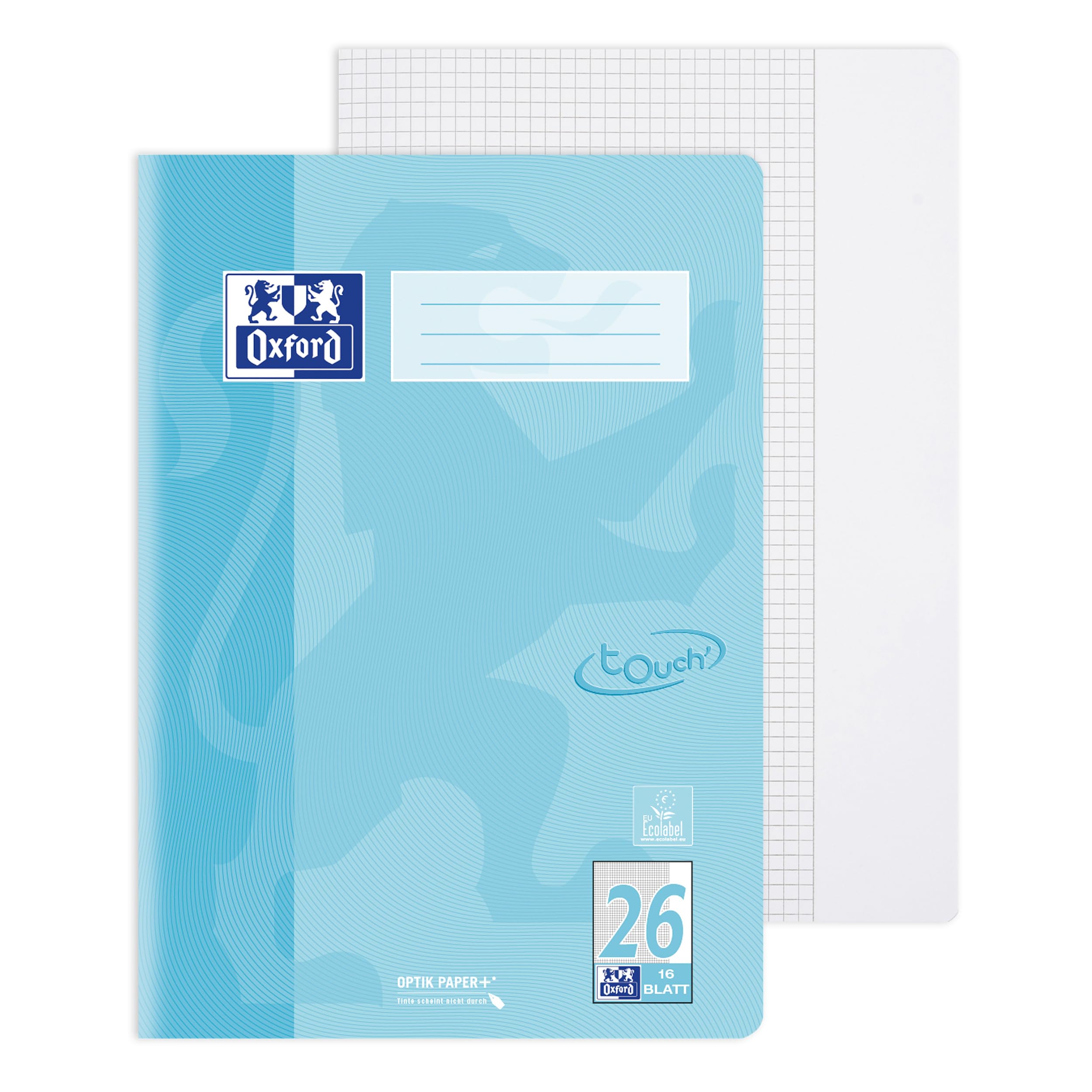 oxford-schulheft-touch-a4-lineatur-26-kariert-16-blatt-pastell-blau-15er-pack image 2