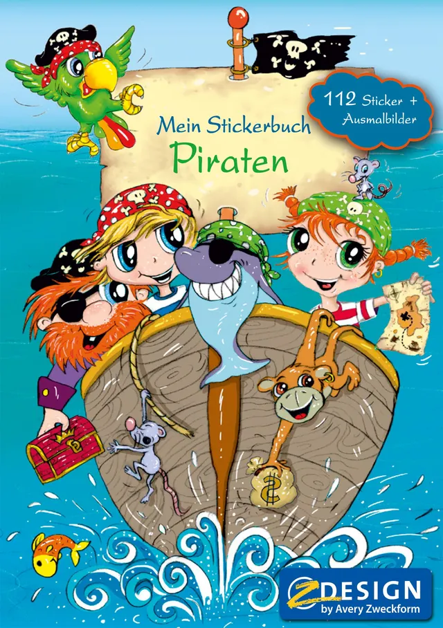 avery-zweckform-57797-z-design-kinder-stickerbuch-pirat-a5-112-sticker-5-spielwe image 1