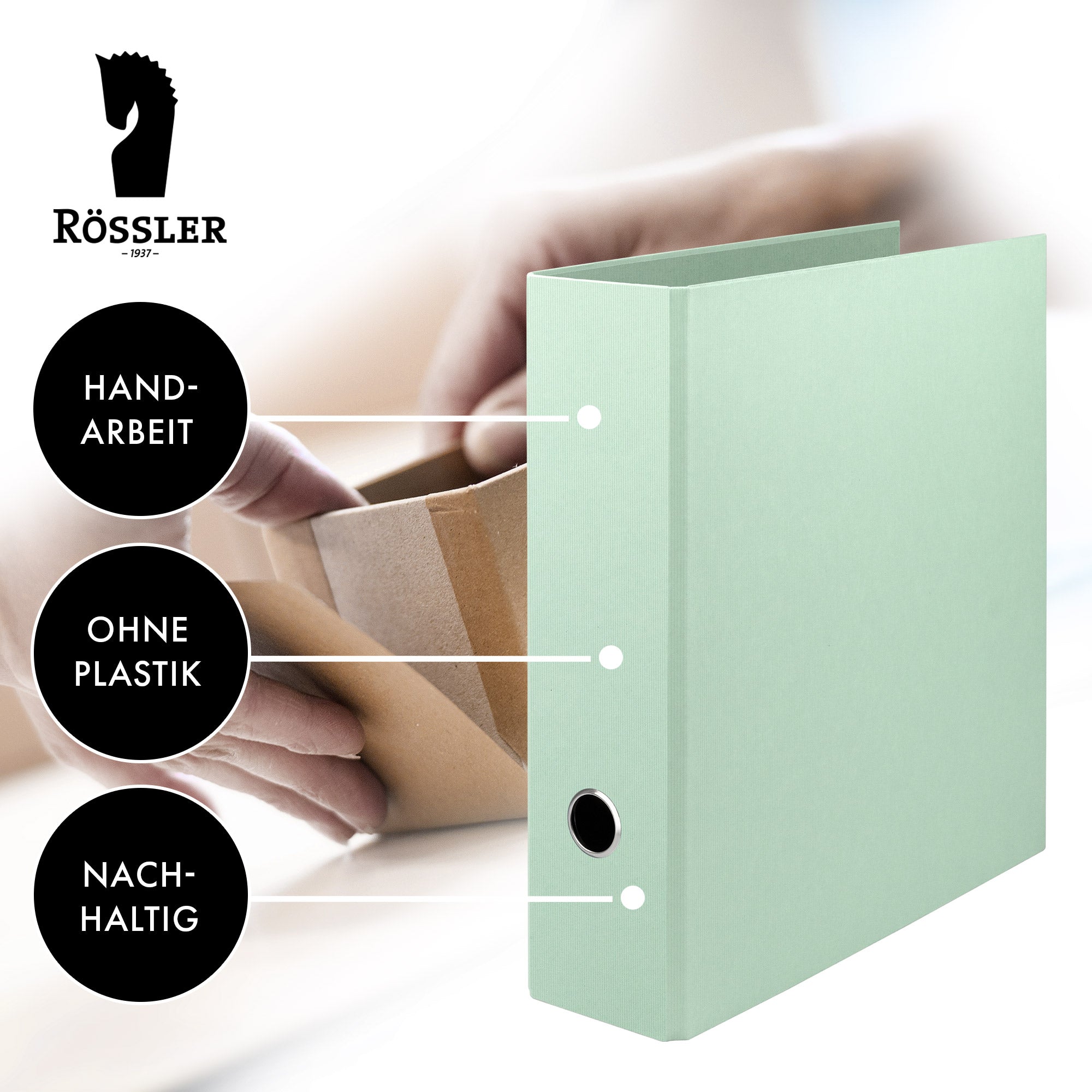 r-ssler-s-o-h-o-ordner-breit-a4-8-5-cm-mit-rippenpr-gung-mint image 6