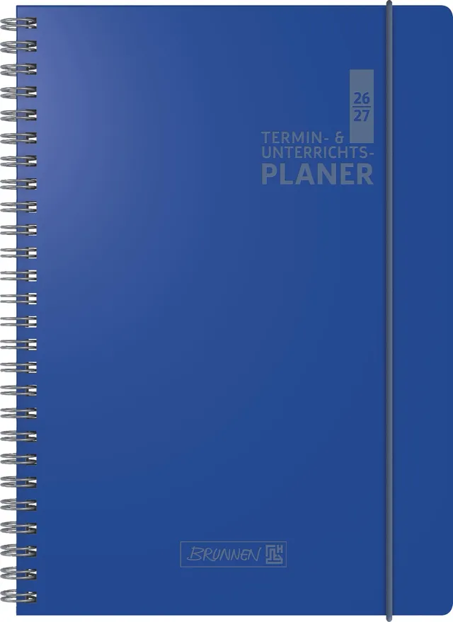 brunnen-termin-unterrichtsplaner-2026-2027-a4-kunststoff-blau-2-seiten-1-woche image 1