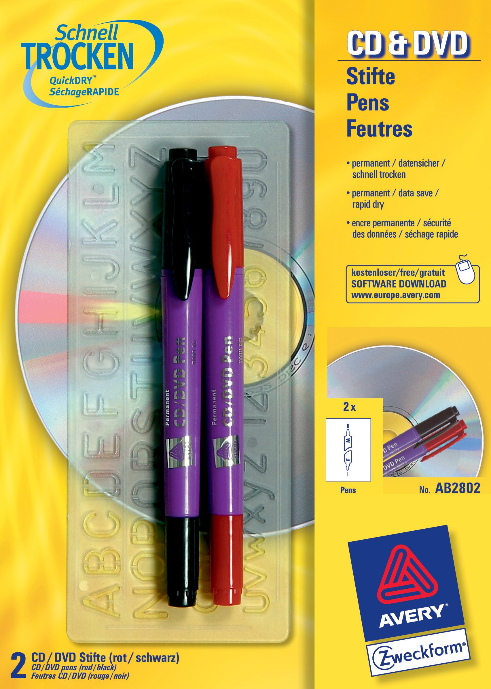 avery-zweckform-cd-dvd-pen-beschriftungsstift-rot-schwarz-2er-pack image 1