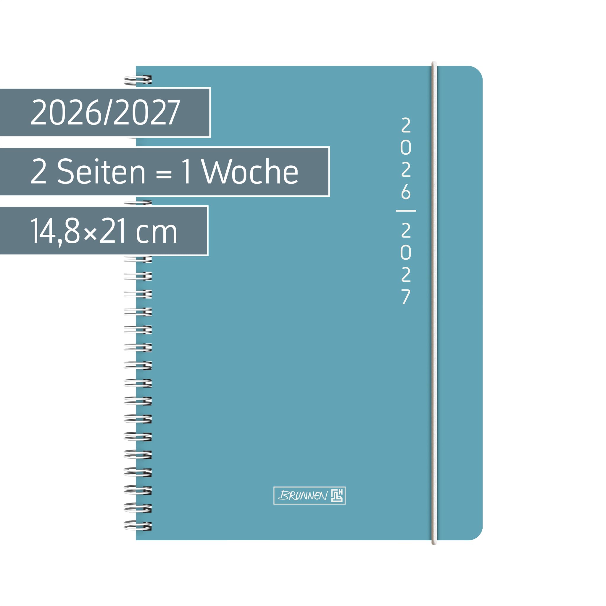 brunnen-sch-lerkalender-2026-2027-plain-blue-a5-sch-lerplaner-kunststoff-einband image 2