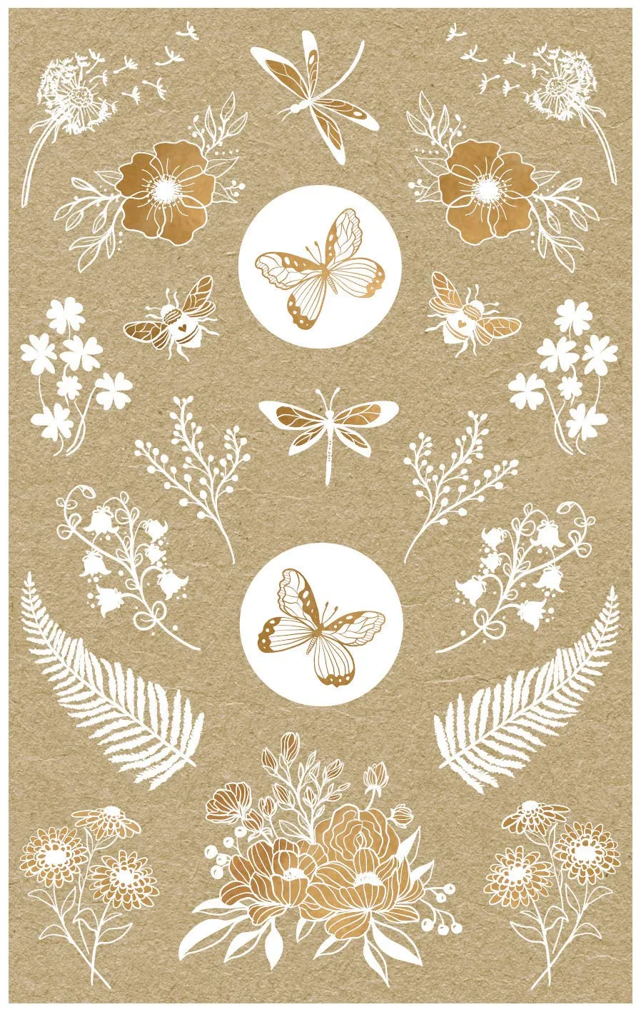 avery-zweckform-z-design-kraftpapier-sticker-blumen-42-st-ck-57124 image 1