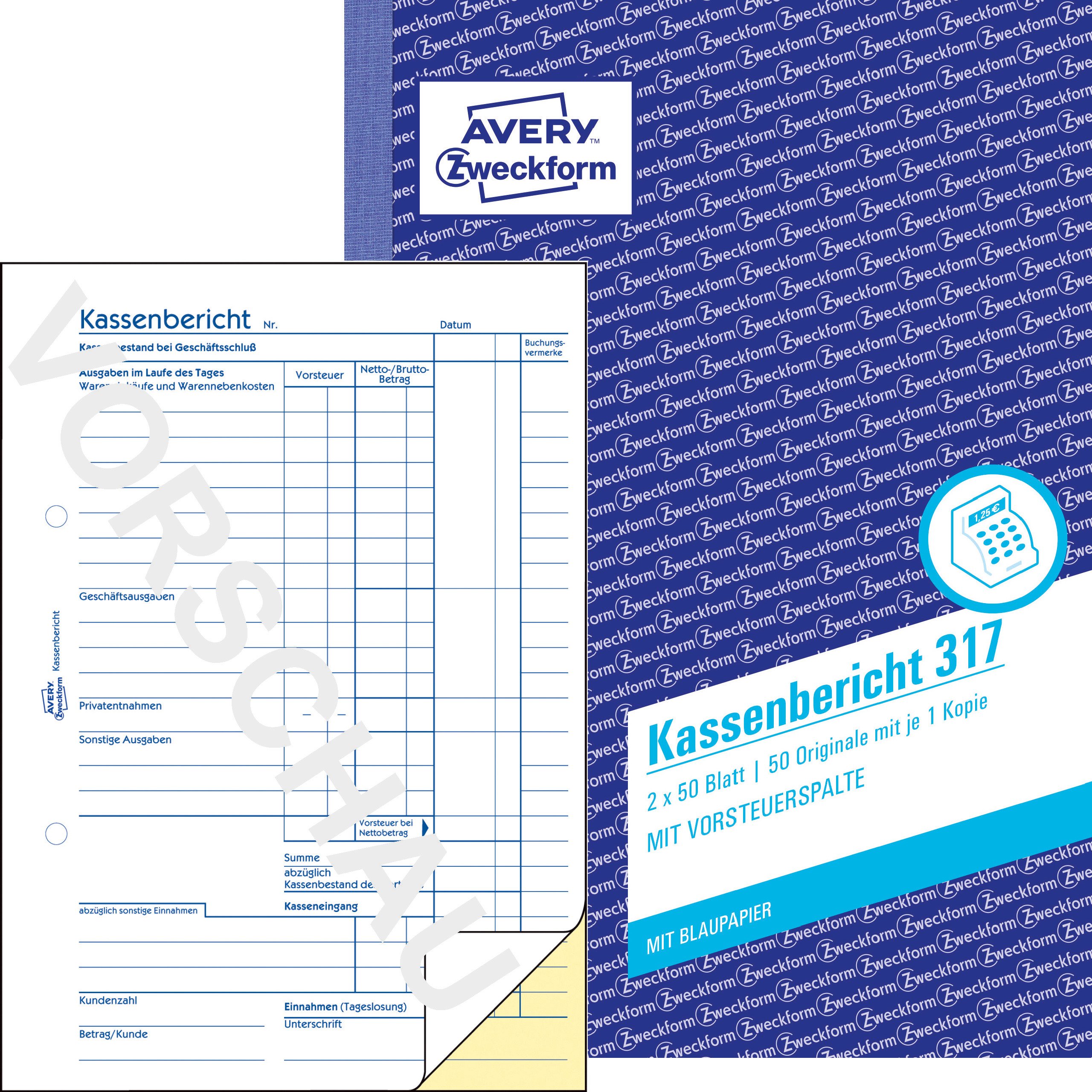 avery-zweckform-317-kassenbericht-a5-wei-gelb-2x50-blatt image 2