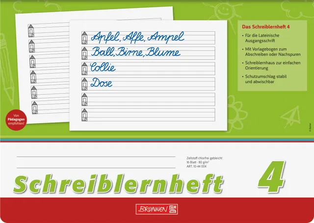 brunnen-1044004-schreiblernheft-4-a4-quer-lineatur-4-16-blatt image 1