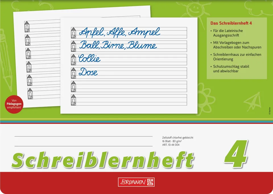 brunnen-1044004-schreiblernheft-4-a4-quer-lineatur-4-16-blatt image 1