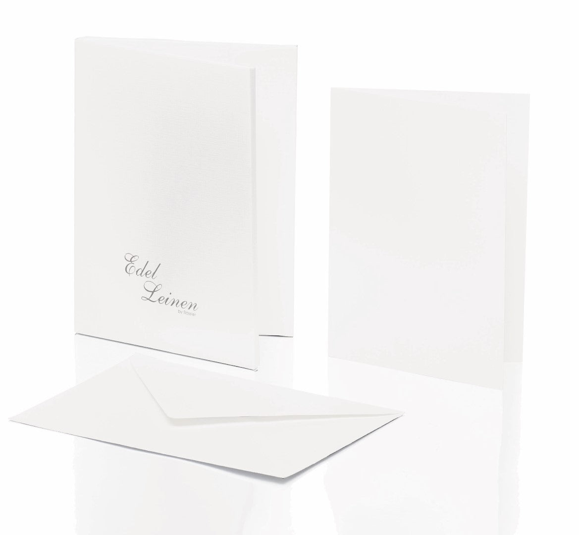 r-ssler-paperado-briefpapier-set-8er-wei-karten-a6-8-umschl-ge-c6-leinenpr-gung image 1