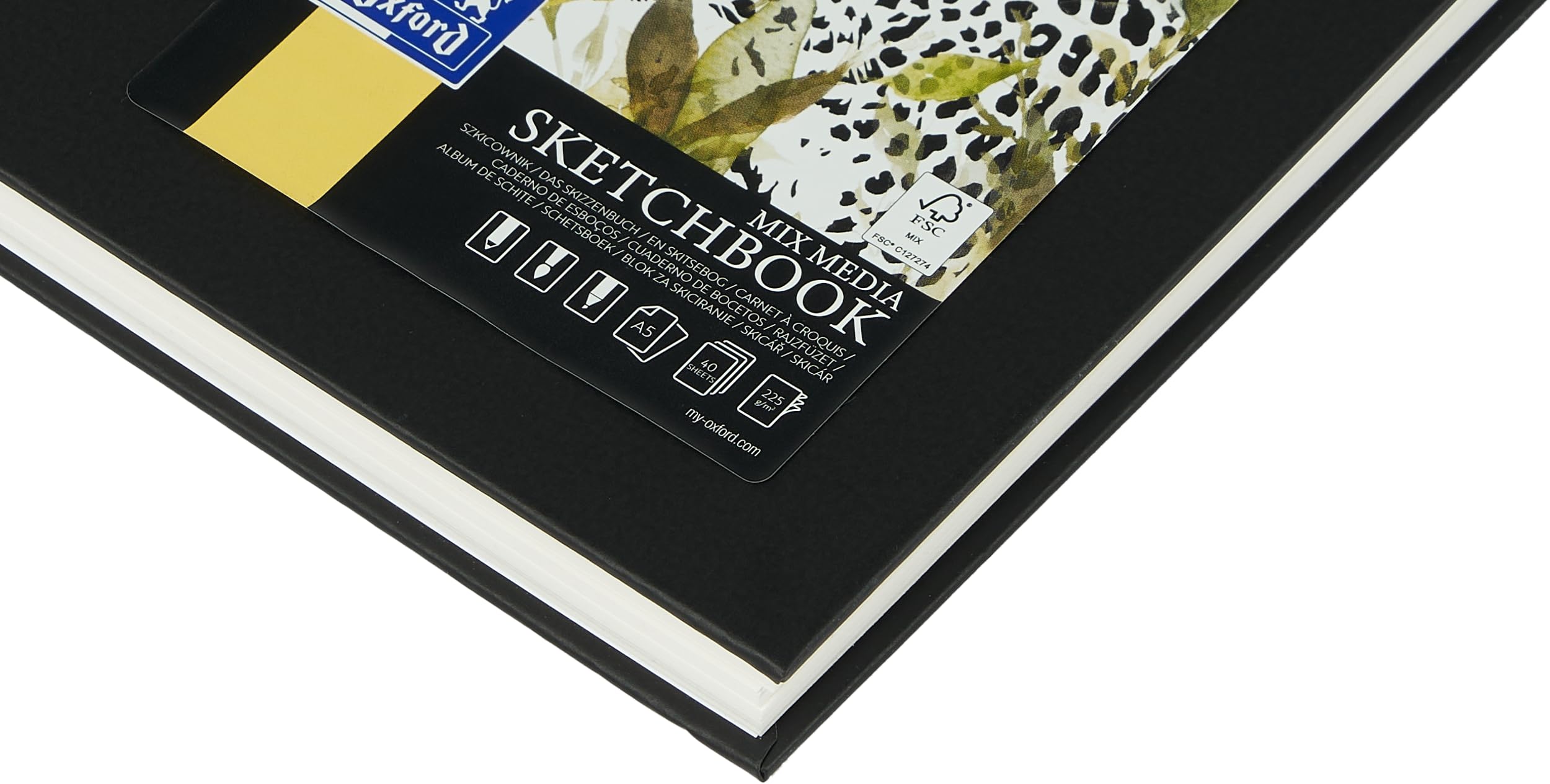 oxford-skizzen-block-a5-hardcover-spiral-225g-schwarz image 7