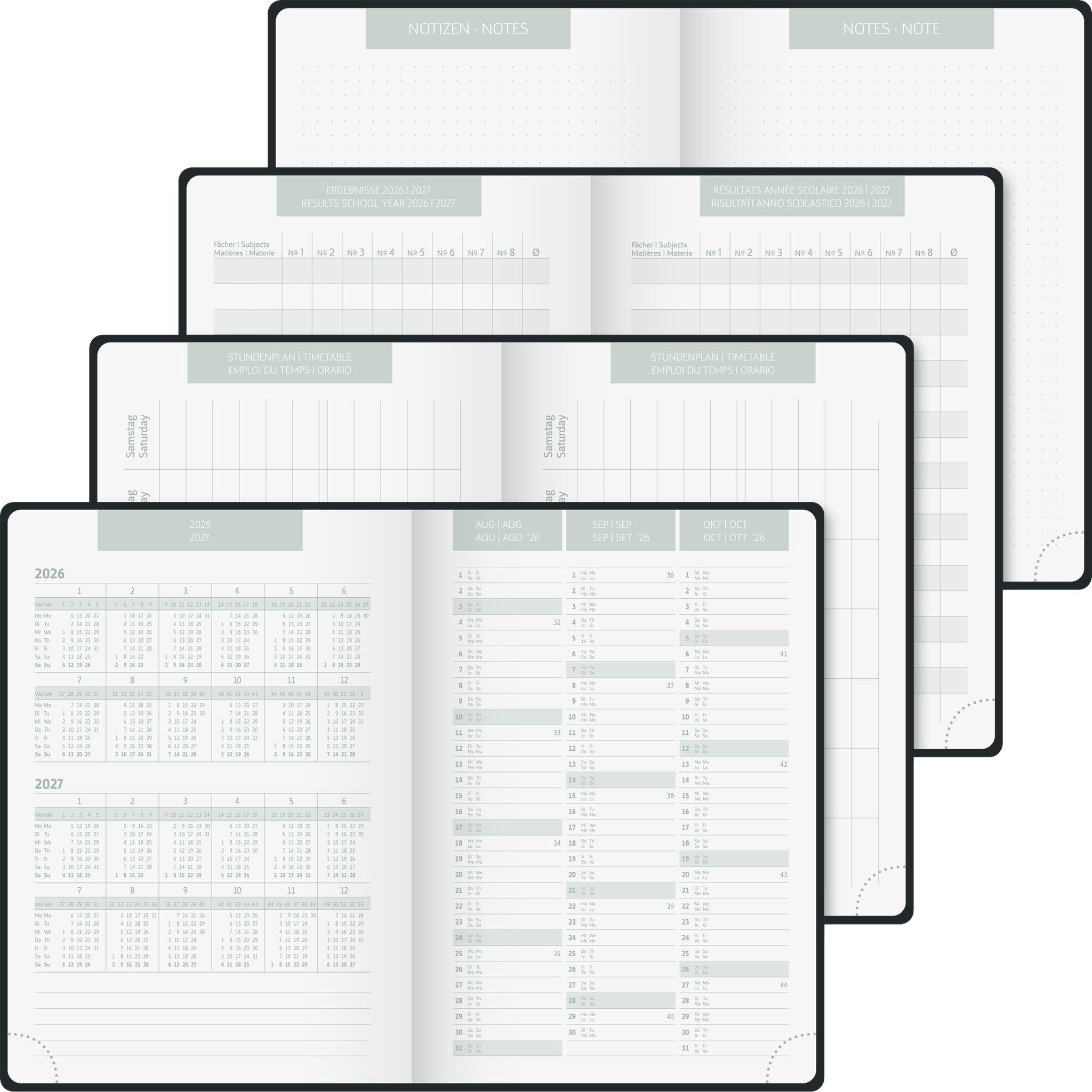 brunnen-sch-lerkalender-2026-2027-bloom-a5-textil-hardcover image 4