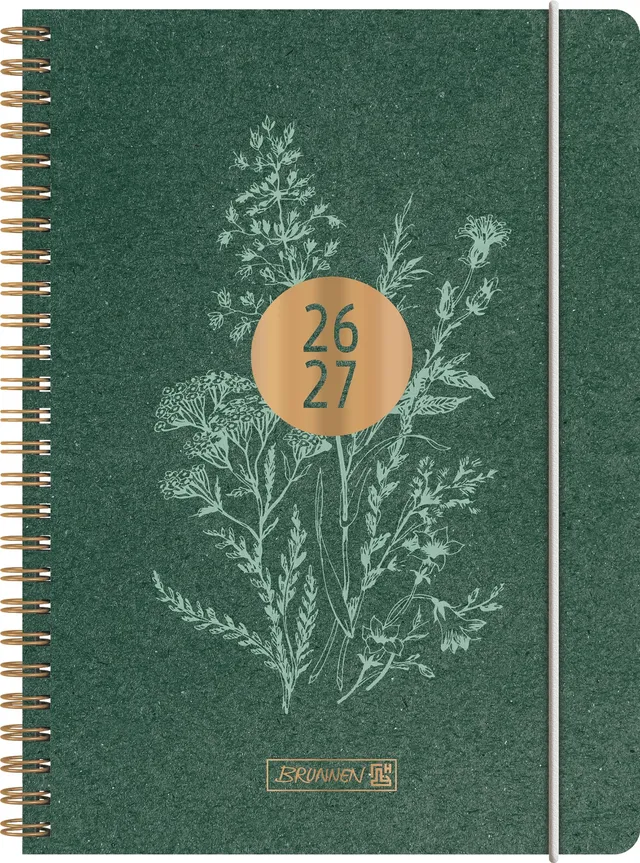brunnen-sch-lerkalender-2026-2027-botanical-a5-karton-2-seiten-1-woche image 1