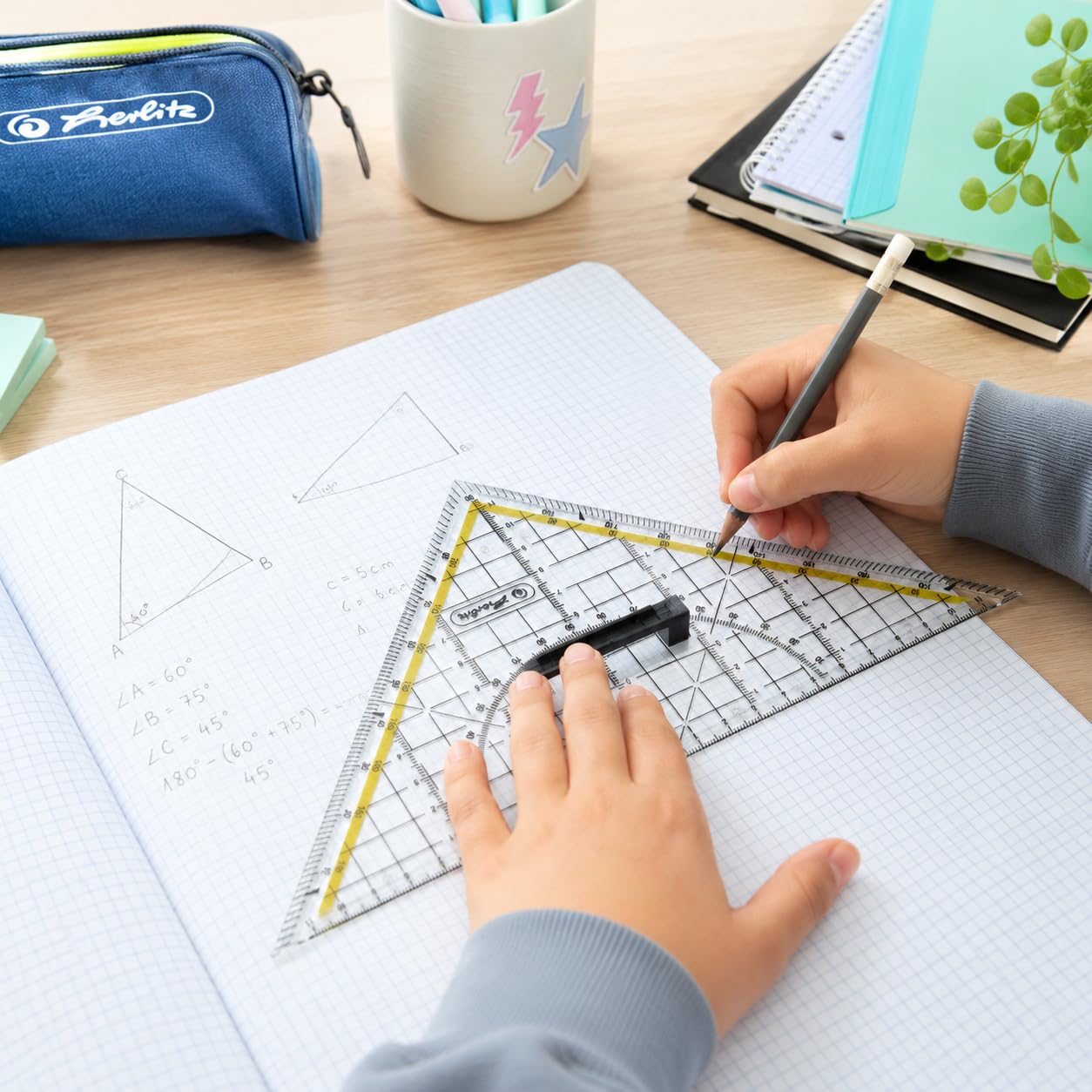 herlitz-geometrie-dreieck-25-cm-transparent image 2