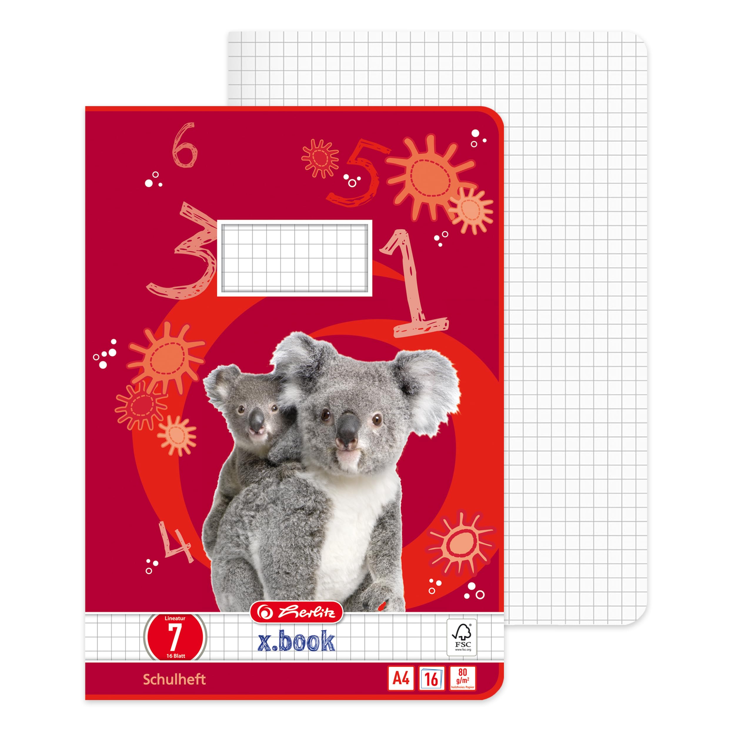 herlitz-schulheft-x-book-a4-lineatur-7-kariert-16-blatt-10-st-ck image 3