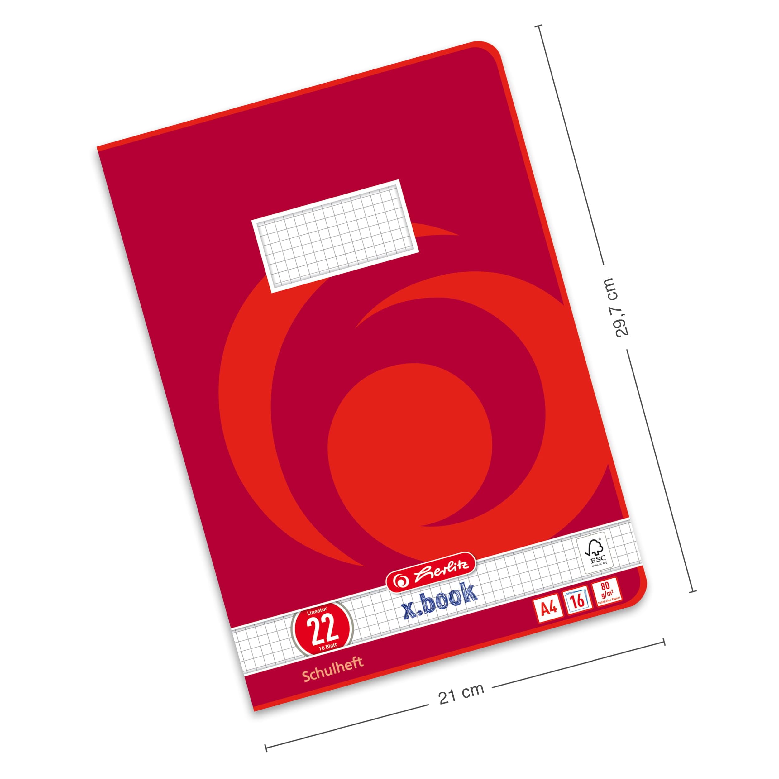 herlitz-schulheft-x-book-a4-kariert-lineatur-22-16-blatt-10-st-ck image 2