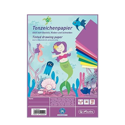 herlitz-tonzeichenpapierblock-23-x-33-cm-20-blatt-motiv-meerjungfrau image 3