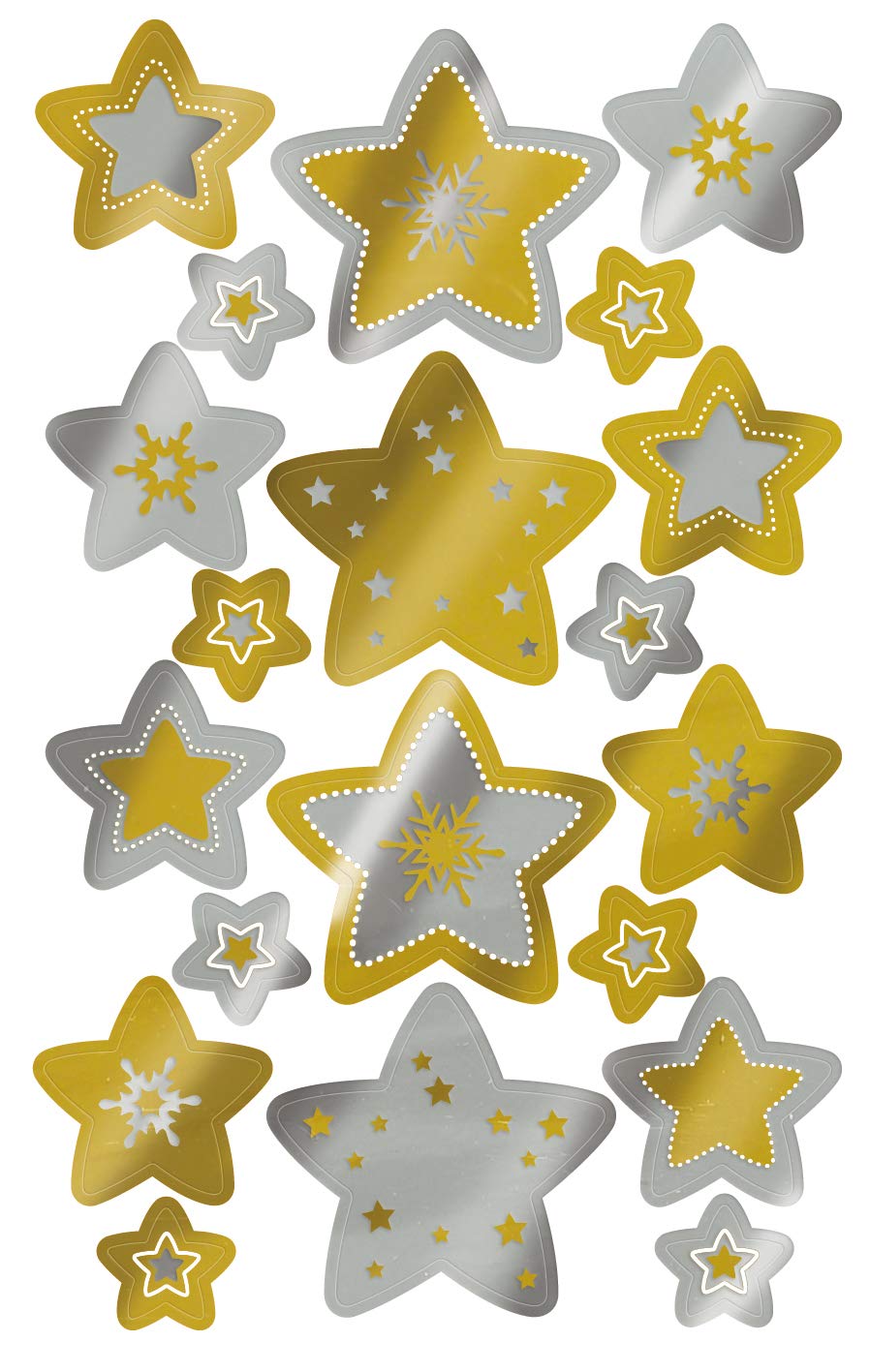 avery-zweckform-52911-z-design-weihnachts-sticker-sterne-gold-silber-20-aufklebe image 8