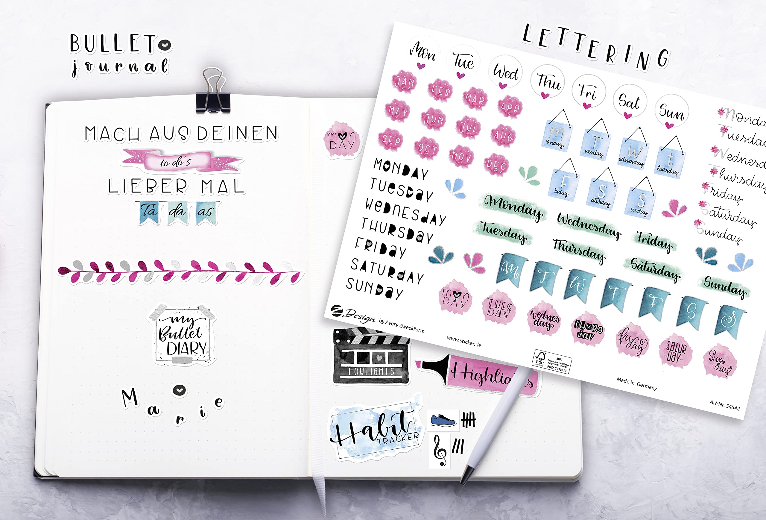 avery-zweckform-926-bullet-journal-sticker-set-art-51005-mit-silberpr-gung image 4