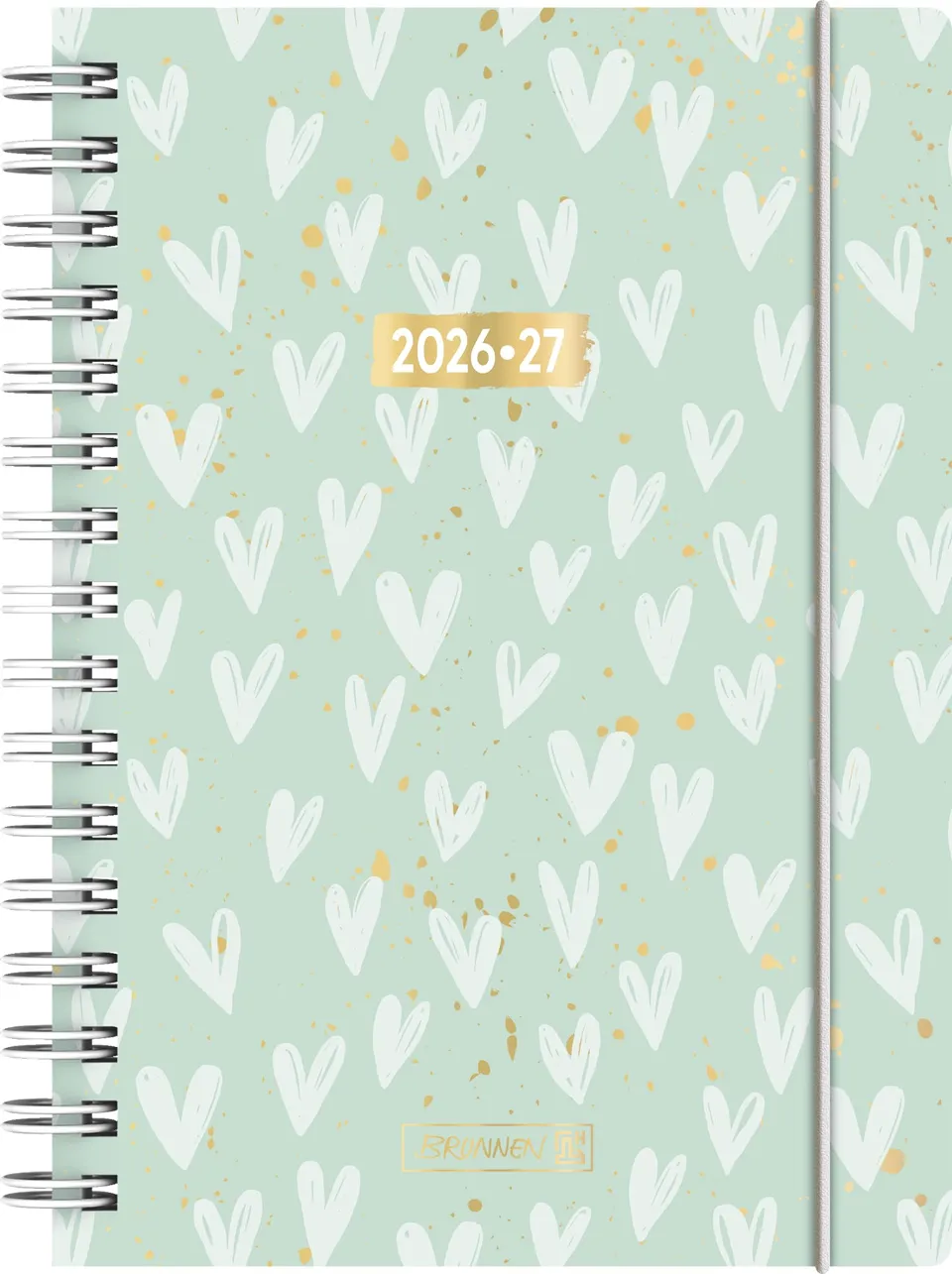 brunnen-sch-lerkalender-2026-2027-hearts-a5-tageskalender-mint image 1