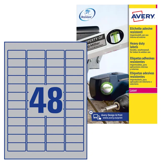 avery-zweckform-l6009-8-typenschild-folienetiketten-45-7x21-2mm-silber image 1
