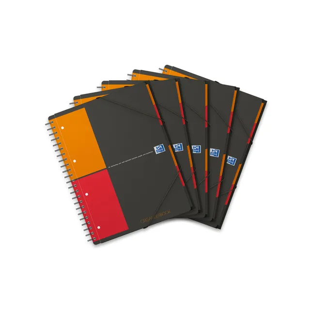 oxford-organiserbook-international-a4-kariert-notizblock-mit-6-registern-gummizu image 1